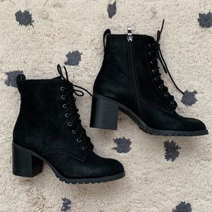 Le Château lace-up combat boot with heel